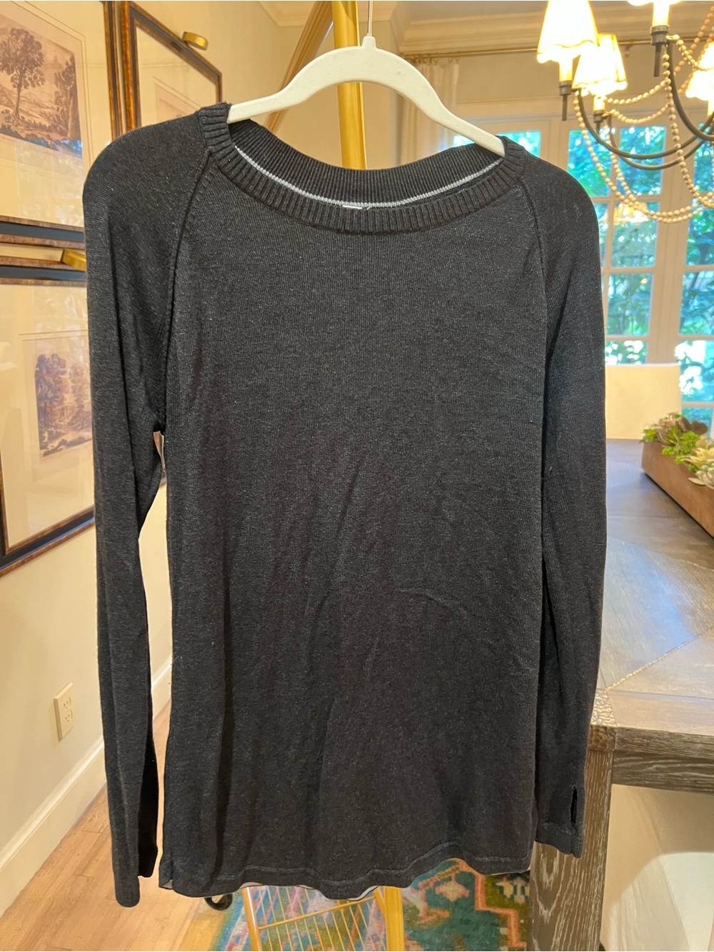 Womens lululemon Black Crewneck Lightweight Knit Sweater tunic